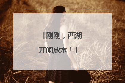 刚刚，西湖开闸放水！