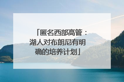 匿名西部高管：湖人对布朗尼有明确的培养计划