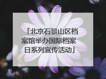 北京石景山区档案馆举办国际档案日系列宣传活动