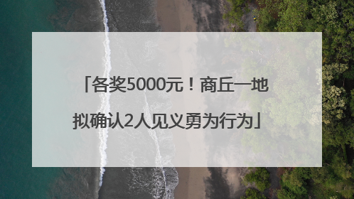 各奖5000元！商丘一地拟确认2人见义勇为行为