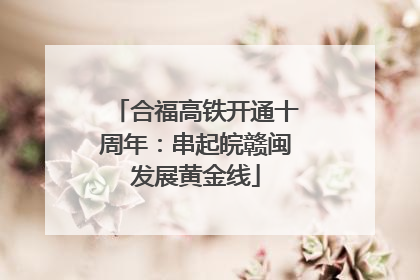 合福高铁开通十周年：串起皖赣闽发展黄金线