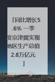 同比增长5.6% 一季度京津冀实现地区生产总值2.8万亿元