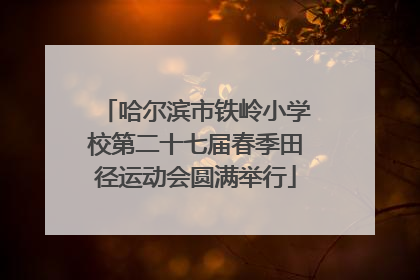 哈尔滨市铁岭小学校第二十七届春季田径运动会圆满举行