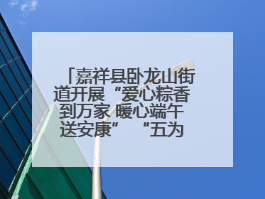 嘉祥县卧龙山街道开展“爱心粽香到万家 暖心端午送安康” “五为”志愿服务活动