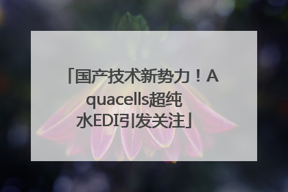 国产技术新势力！Aquacells超纯水EDI引发关注
