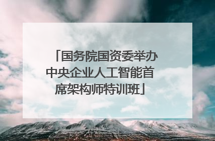 国务院国资委举办中央企业人工智能首席架构师特训班