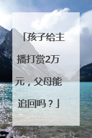孩子给主播打赏2万元，父母能追回吗？