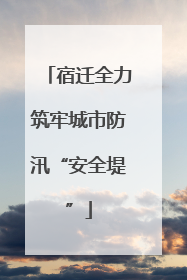 宿迁全力筑牢城市防汛“安全堤”