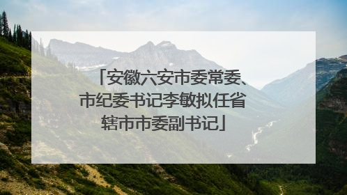 安徽六安市委常委、市纪委书记李敏拟任省辖市市委副书记