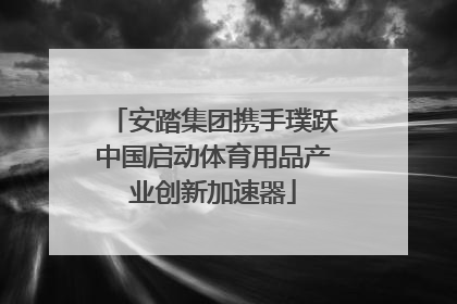 安踏集团携手璞跃中国启动体育用品产业创新加速器
