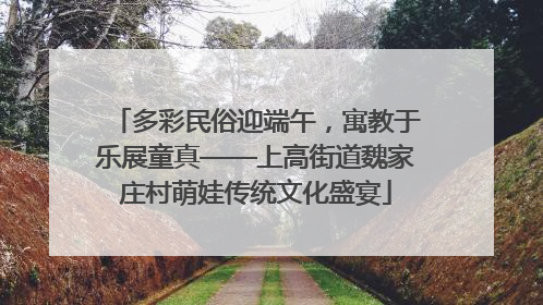多彩民俗迎端午，寓教于乐展童真——上高街道魏家庄村萌娃传统文化盛宴