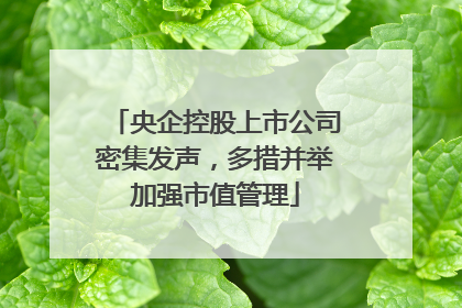 央企控股上市公司密集发声，多措并举加强市值管理