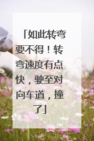 如此转弯要不得！转弯速度有点快，驶至对向车道，撞了