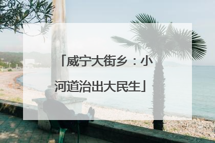 威宁大街乡：小河道治出大民生