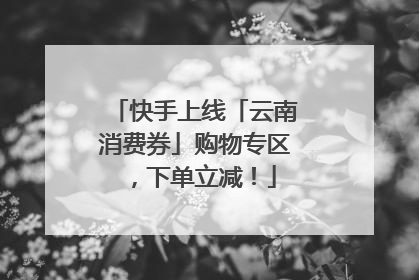 快手上线「云南消费券」购物专区，下单立减！