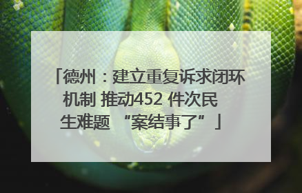 德州：建立重复诉求闭环机制 推动452 件次民生难题 “案结事了”