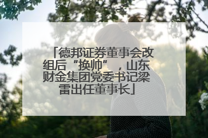 德邦证券董事会改组后“换帅”，山东财金集团党委书记梁雷出任董事长