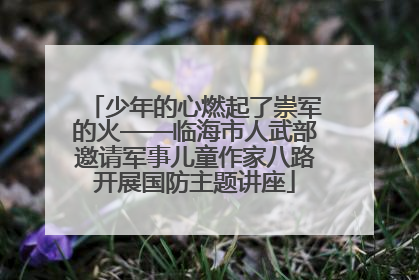 少年的心燃起了崇军的火——临海市人武部邀请军事儿童作家八路开展国防主题讲座