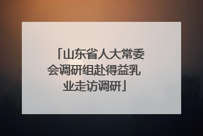 山东省人大常委会调研组赴得益乳业走访调研