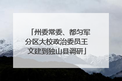 州委常委、都匀军分区大校政治委员王文建到独山县调研