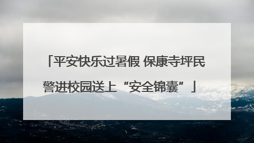平安快乐过暑假 保康寺坪民警进校园送上“安全锦囊”