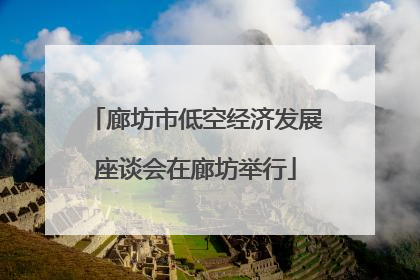 廊坊市低空经济发展座谈会在廊坊举行