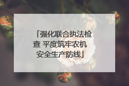 强化联合执法检查 平度筑牢农机安全生产防线