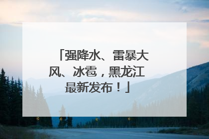 强降水、雷暴大风、冰雹，黑龙江最新发布！