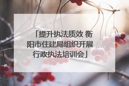 提升执法质效 衡阳市住建局组织开展行政执法培训会