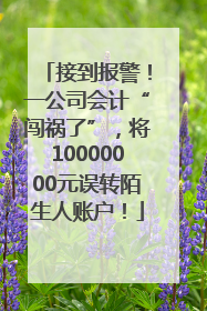 接到报警！一公司会计“闯祸了”，将10000000元误转陌生人账户！