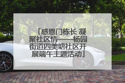 感恩门栋长 凝聚社区情——杨园街道四美塘社区开展端午主题活动