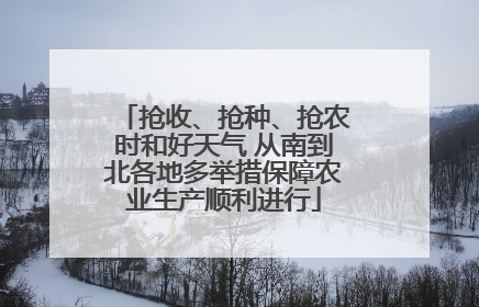 抢收、抢种、抢农时和好天气 从南到北各地多举措保障农业生产顺利进行