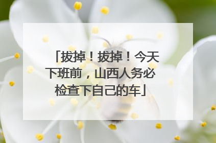 拔掉！拔掉！今天下班前，山西人务必检查下自己的车