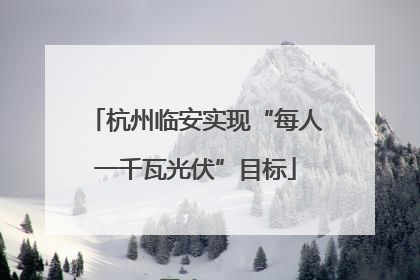 杭州临安实现“每人一千瓦光伏”目标