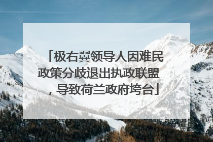 极右翼领导人因难民政策分歧退出执政联盟，导致荷兰政府垮台