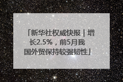 新华社权威快报｜增长2.5%，前5月我国外贸保持较强韧性
