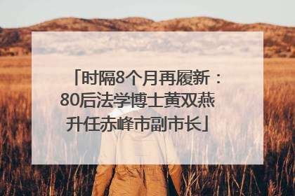 时隔8个月再履新：80后法学博士黄双燕升任赤峰市副市长