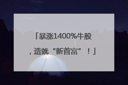 暴涨1400%牛股，造就“新首富”！