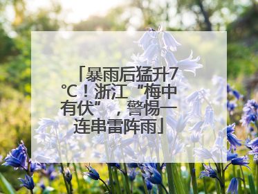 暴雨后猛升7℃！浙江“梅中有伏”，警惕一连串雷阵雨