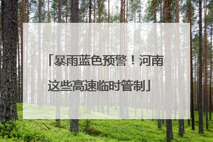 暴雨蓝色预警！河南这些高速临时管制