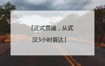 正式贯通，从武汉3小时直达