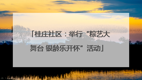 桂庄社区：举行“粽艺大舞台 银龄乐开怀”活动