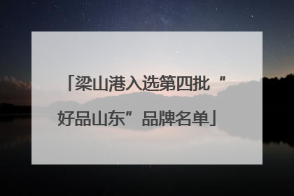梁山港入选第四批“好品山东”品牌名单