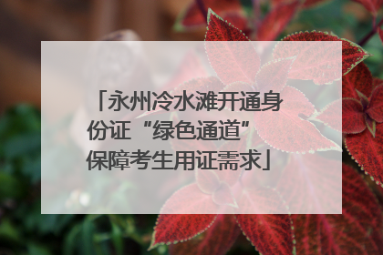 永州冷水滩开通身份证“绿色通道” 保障考生用证需求