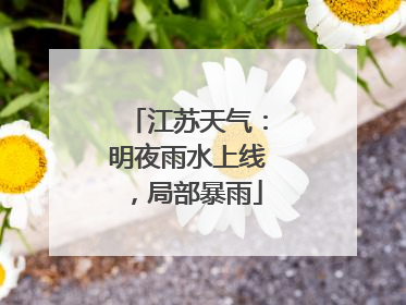 江苏天气：明夜雨水上线，局部暴雨