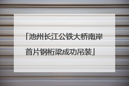 池州长江公铁大桥南岸首片钢桁梁成功吊装