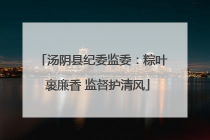 汤阴县纪委监委：粽叶裹廉香 监督护清风