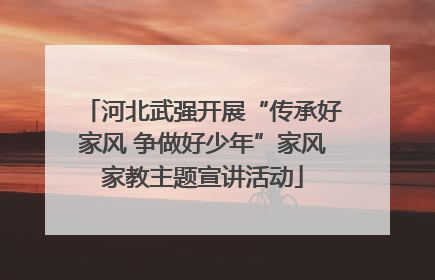 河北武强开展“传承好家风 争做好少年”家风家教主题宣讲活动