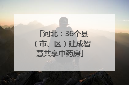 河北：36个县（市、区）建成智慧共享中药房