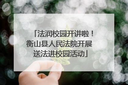 法润校园开讲啦！衡山县人民法院开展 送法进校园活动